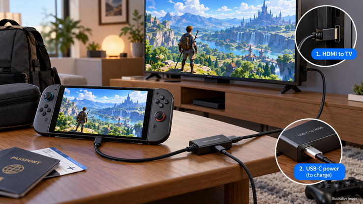 Nintendo Switch TV-hez csatlakoztatva