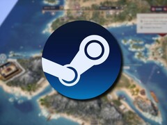 Egy kép az Expeditions játékból: Róma és a Steam logó. (Kép forrása: Steam)