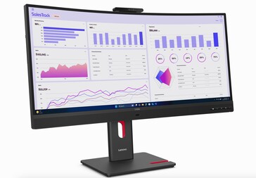 A Lenovo ThinkVision T34WD monitor elölnézete. 