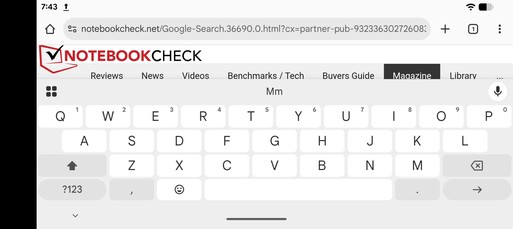 Gboard tájkép módban