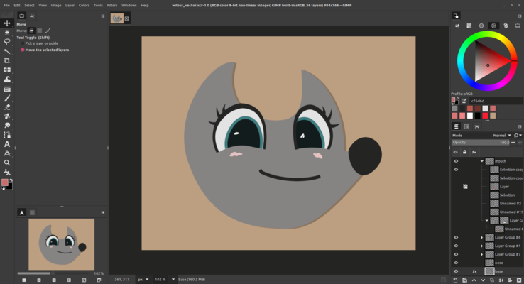 Vektoros rétegek érkeznek a GIMP 3.2-be. (Kép forrása: @aka_reju on Mastodon)