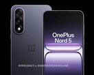 A OnePlus Nord 5 vadonatúj dizájnt és pille alakú kameradudort kap (Kép forrása: @OnLeaks / Android Headlines)