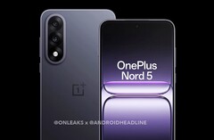 A OnePlus Nord 5 vadonatúj dizájnt és pille alakú kameradudort kap (Kép forrása: @OnLeaks / Android Headlines)