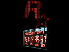 Rockstar Games logó a GTA 6 megjelenési dátumáig visszaszámláló órával