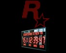 Rockstar Games logó a GTA 6 megjelenési dátumáig visszaszámláló órával