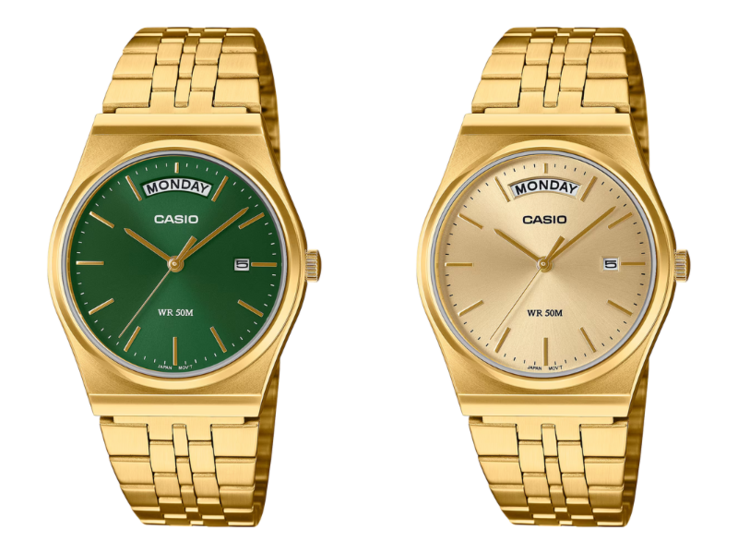 A Casio MTP-B146G-3AVEF (balra) és MTP-B146G-9AVEF (jobbra) órák. (Kép forrása: Casio)