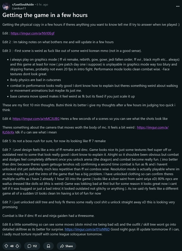Lost Soul Aside korai benyomások (Kép forrása: screenshot, Lost Soul Aside subreddit)