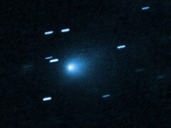 A Hubble által rögzített kép a 3I/ATLAS csillagközi üstökösről (A kép forrása: NASA, ESA, David Jewitt és Joseph DePasquale; vágott kép)