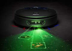 Az AI kamera segíti ezt a zöld LED-es megvilágítás, hogy már láttuk a Dyson bot porszívók (Kép forrása: Dyson)