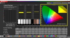CalMAN ColorChecker kalibrálva (cél színtér: P3)