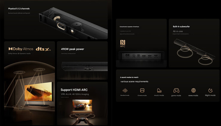 A Xiaomi TV hangszóró főbb jellemzői (Kép forrása: Xiaomi - gépi fordítás)