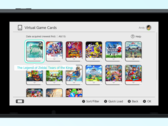 Virtuális játékkártya menü a Nintendo Switch felületén, amelyen olyan népszerű címek jelennek meg, mint a The Legend of Zelda: Tears of the Kingdom, a Splatoon 3 és a Pokémon Scarlet. (Kép forrása: Nintendo)