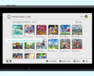 Virtuális játékkártya menü a Nintendo Switch felületén, amelyen olyan népszerű címek jelennek meg, mint a The Legend of Zelda: Tears of the Kingdom, a Splatoon 3 és a Pokémon Scarlet. (Kép forrása: Nintendo)