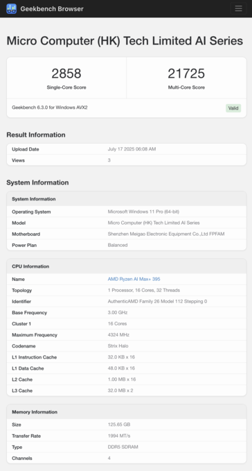 (Kép forrása: Geekbench)