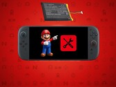Switch 2 akkumulátor a konzollal és a Nintendo Support ikonjával együtt