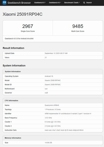 (Kép forrása: Geekbench)
