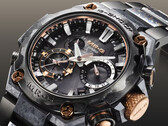 A Casio G-Shock MRG-B2000JS-1AJR (a képen) gyémántszerű szén (DLC) bevonattal ellátott szíjjal és lünettával rendelkezik. (Kép forrása: Casio)