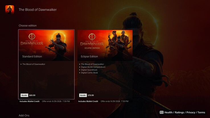 A Blood of Dawnwalker című játék leírása a PS Store-ban.