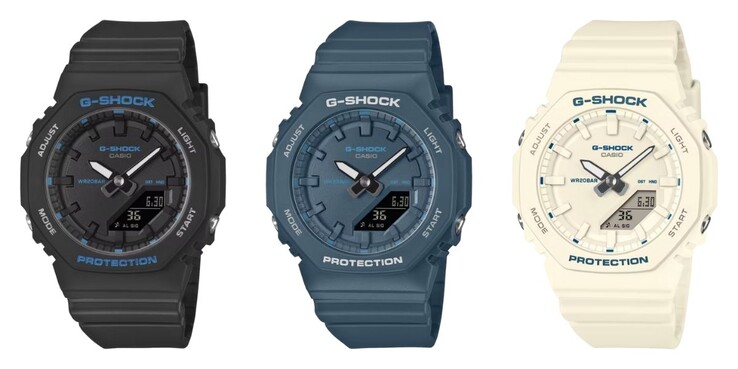 Balról jobbra: a Casio G-Shock GMA-P2100BA-1A, GMA-P2100BA-2A és GMA-P2100BA-7A órák. (Kép forrása: Casio)