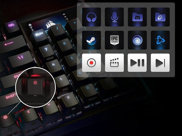 A dedikált Stream Deck Launch gomb virtuális paneleket nyit meg a programozható gyorsbillentyűk korlátlan sorával