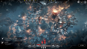 A Frostpunk játékmenetét bemutató kép.