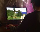 A képen egy személy látható, aki PC-n Minecraftot játszik