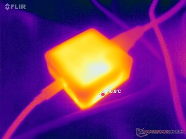 A hálózati adapter 41 C fölé emelkedik igényes terhelés esetén
