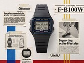 A Casio új F-B100W órái Bluetooth-kapcsolattal és lépésszámlálóval egészítik ki a klasszikus F-91W modellt