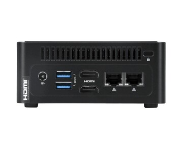 A NovaCustom NUC Box mini PC hátsó be- és kivezetése. (Kép forrása: NovaCustom)