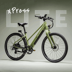 A Lectric XPress Lite e-bike fenyőzöld színváltozatban
