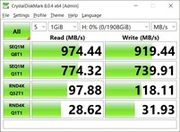 Elülső USB-C (Alienware 13, MAC): Crystaldiskmark 8