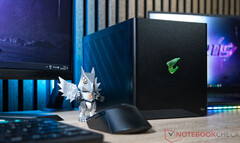 A Gigabyte Aorus RTX 5090 AI Box már kapható 2999,99 dollárért. A képen: a Thunderbolt 5 eGPU. (Kép forrása: Sebastian Bade / Notebookcheck)