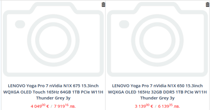 Egy kiskereskedői szivárgás máris két Nvidia N1X modellről és magas Lenovo Yoga Pro 7 árakról árulkodik
