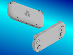 A TrimUI Smart Pro S pletykák szerinti kialakítása a beépített ventilátorral, amely egy erősebb chipkészletnek ad helyet. (Kép forrása: via Baidu - szerk.)