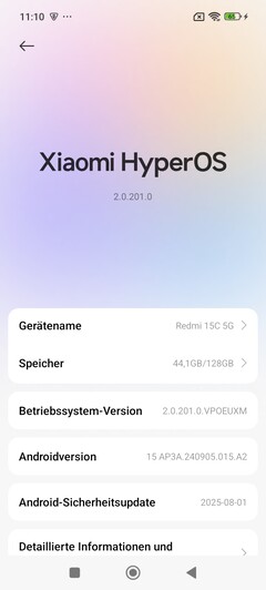 Szoftver: Xiaomi Redmi 15C