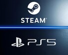 Steam és PS5 logókkal ellátott banner látható (Kép forrása: Steam, Sony PlayStation szerkesztéssel)