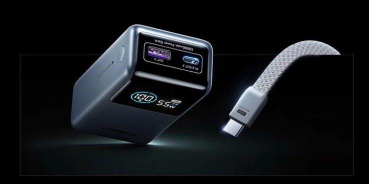 Az Ugreen 55W-os Power Bank beépített kábellel Gyorstöltés. (Kép forrása: Ugreen)