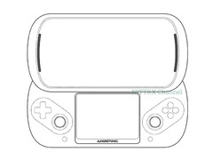 Az úgynevezett Anbernic Slide szokatlan dizájnnal rendelkezik, amely a PSP Go és a Nintendo 3DS alapjaira épül. (Kép forrása: via Nittrx)