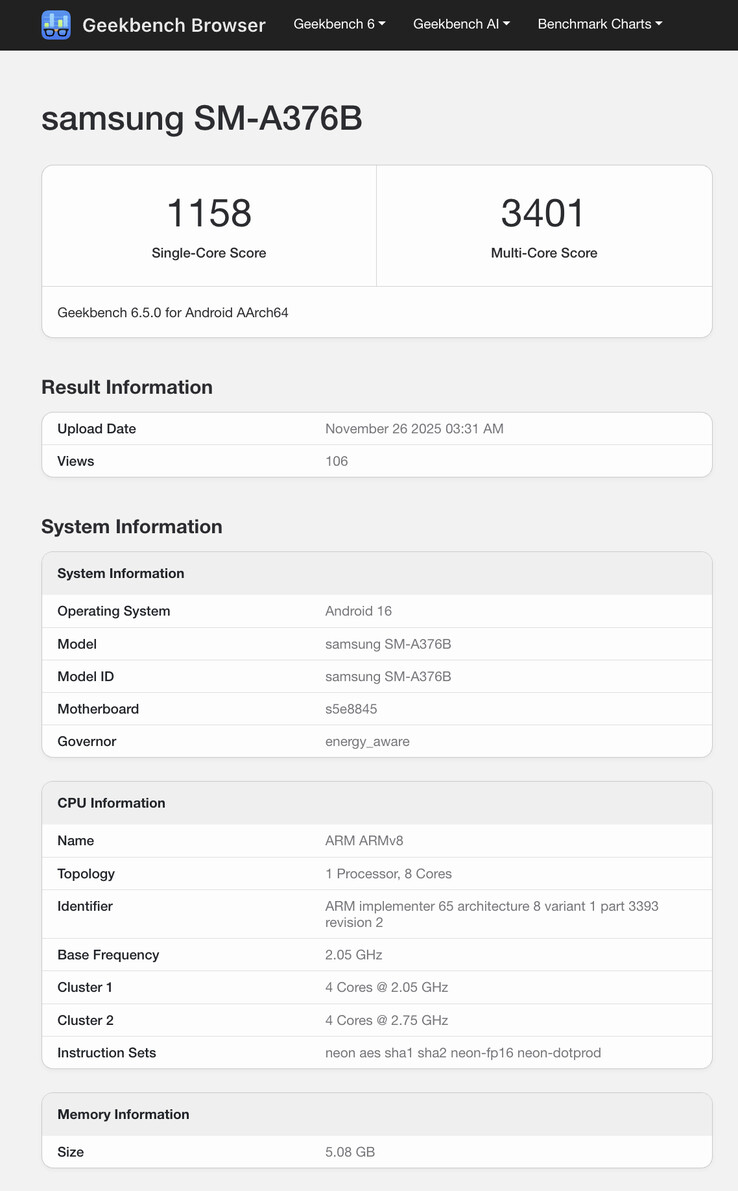 (Kép forrása: Geekbench)