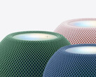A HomePod mini 2 az induláskor elérhető öt színváltozata közül háromban.