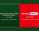 A The Legend of Zelda 40. évfordulója és a Nintendo Direct bejelentésének dátumai egymás mellett