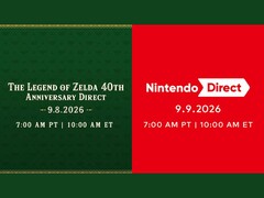A The Legend of Zelda 40. évfordulója és a Nintendo Direct bejelentésének dátumai egymás mellett