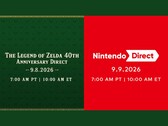 A The Legend of Zelda 40. évfordulója és a Nintendo Direct bejelentésének dátumai egymás mellett