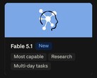 Claude Fable 5.1 modellkártya új jelvénnyel