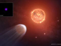 A TOI 1227 b bolygó és csillaga koncepcionális képe (Kép forrása: NASA, CXC, SAO, és M. Weiss; kivágva)