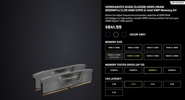 Corsair Vengeance 64GB DDR5 RAM kit előző ár. (Kép forrása: web.archive)