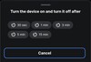 A Shelly Smart Control alkalmazás új egyszeri időzítő funkciója. (Kép forrása: Shelly app)