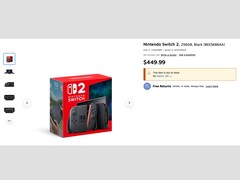 Nintendo Switch 2 listázása a Staples weboldalán. (Kép forrása: Staples)