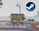 A Tiny Bookshop egy kézzel rajzolt térképen helyezkedik el, és minden helyszínnek saját ügyfélköre van. A képen - egy ingame képernyőkép a Steam logójával felülről. (Kép forrása: Steam - Szerk.)