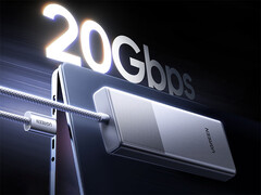 Az SSD-ház 10Gbps-os változata 29,99 dollárba kerül. A képen: a másik modell 20Gbps-os adatátviteli sebességét kiemelő promóciós kép.